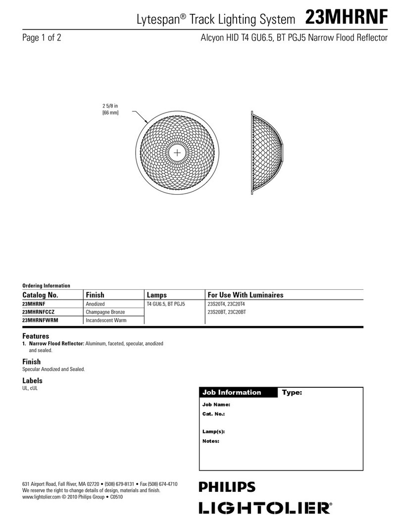 Lightolier Lytespan 23MHRNF User manual