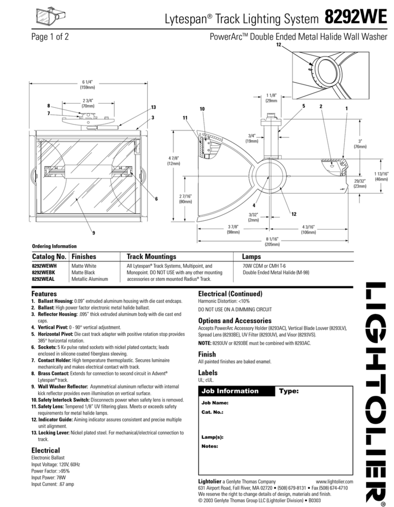 Lightolier Lytespan 8292WE specification