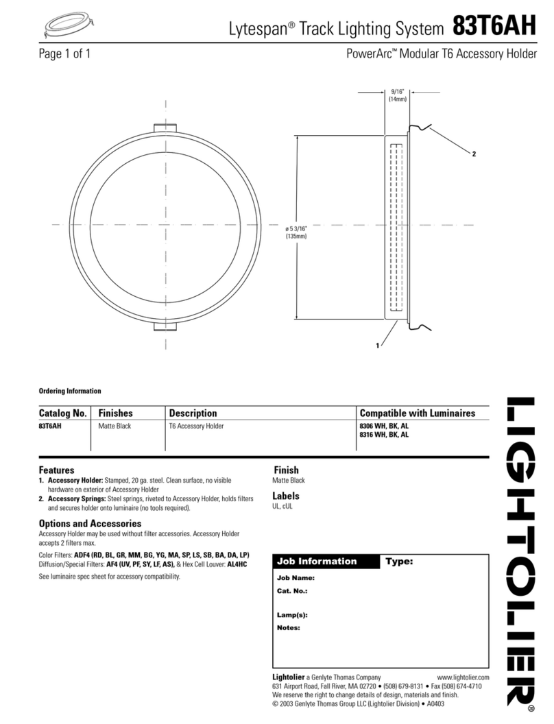 Lightolier Lytespan 83T6AH User manual Lightolier Lytespan 83T6AH User manual