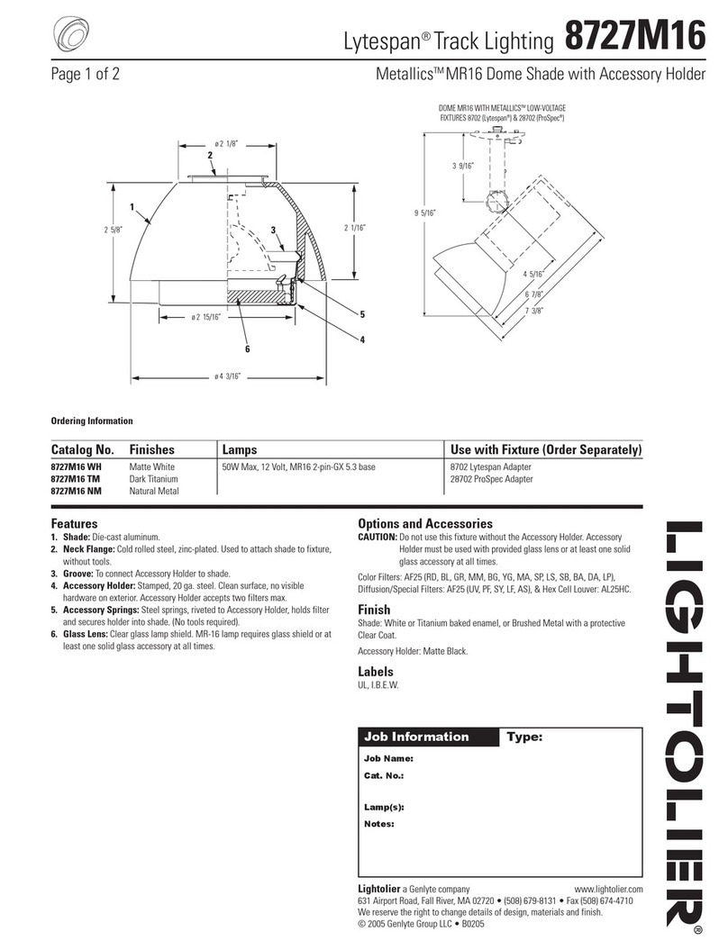 Lightolier Lytespan 8727M16 User manual