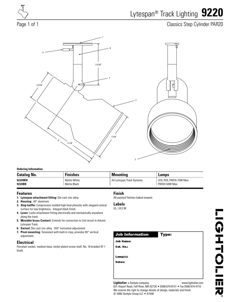 Lightolier Lytespan 9220 User manual Lightolier Lytespan 9220 User manual