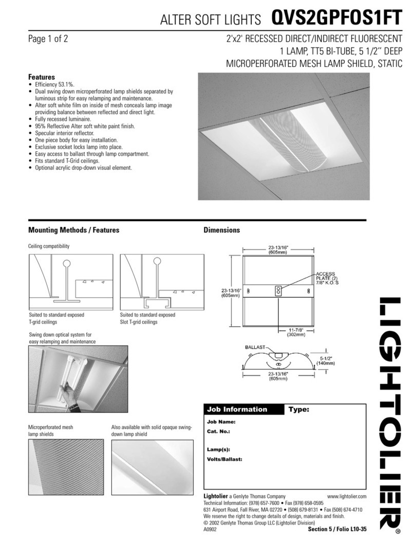 Lightolier QVS2GPFOS1FT User manual