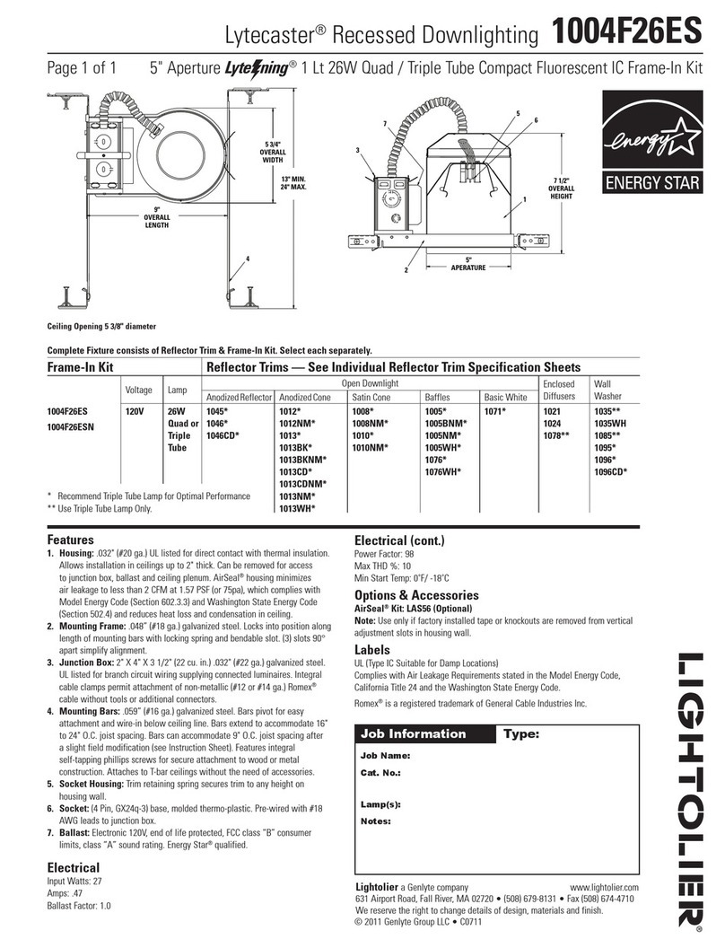 Lightolier Lytecaster 1004F26ES User manual
