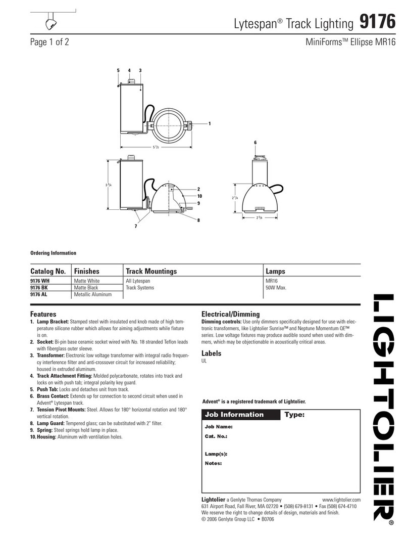 Lightolier Lytespan 9176 User manual