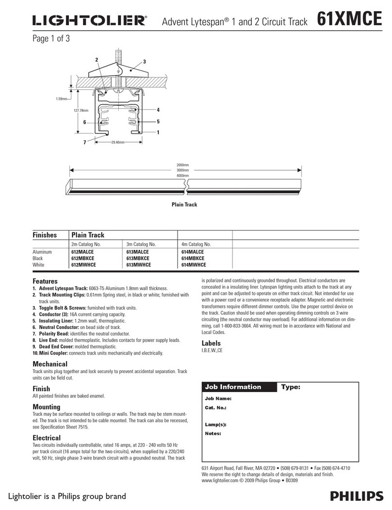 Lightolier Advent Lytespan 1 61XMCE User manual