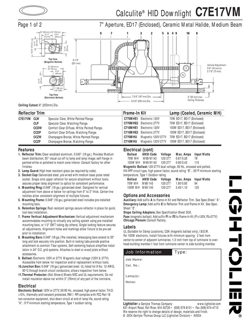 Lightolier Calculite C7E17VM CCDW specification