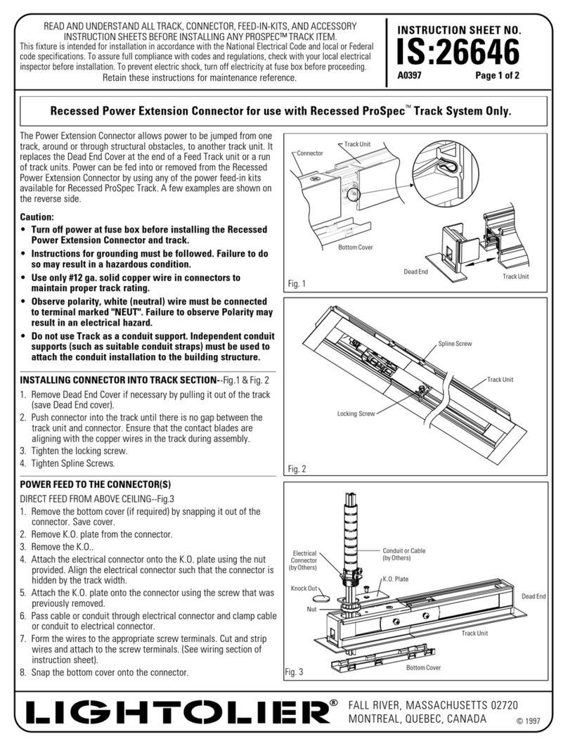 Lightolier Recessed Power Extension Connector Instructions for maintenance reference