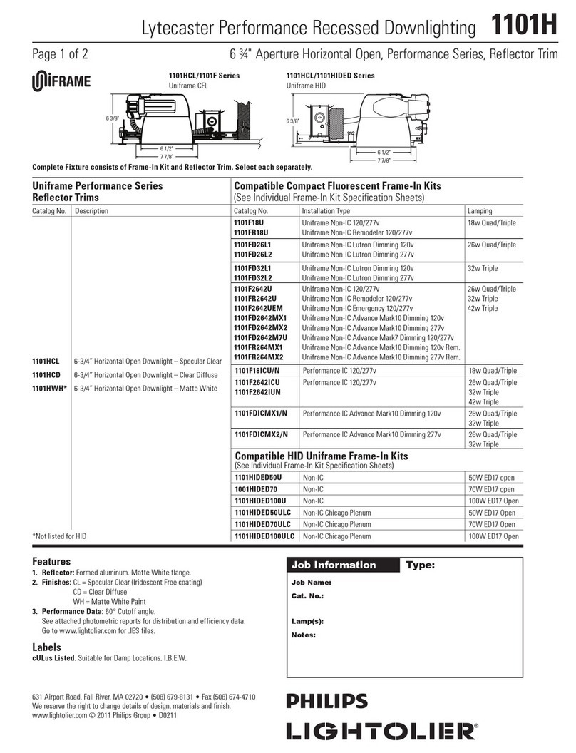 Lightolier Lytecaster 1101H User manual