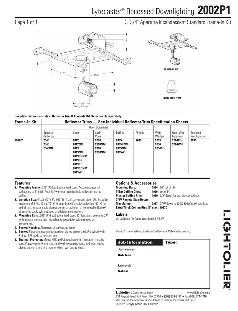 Lightolier Lytecaster 2002P1 User manual
