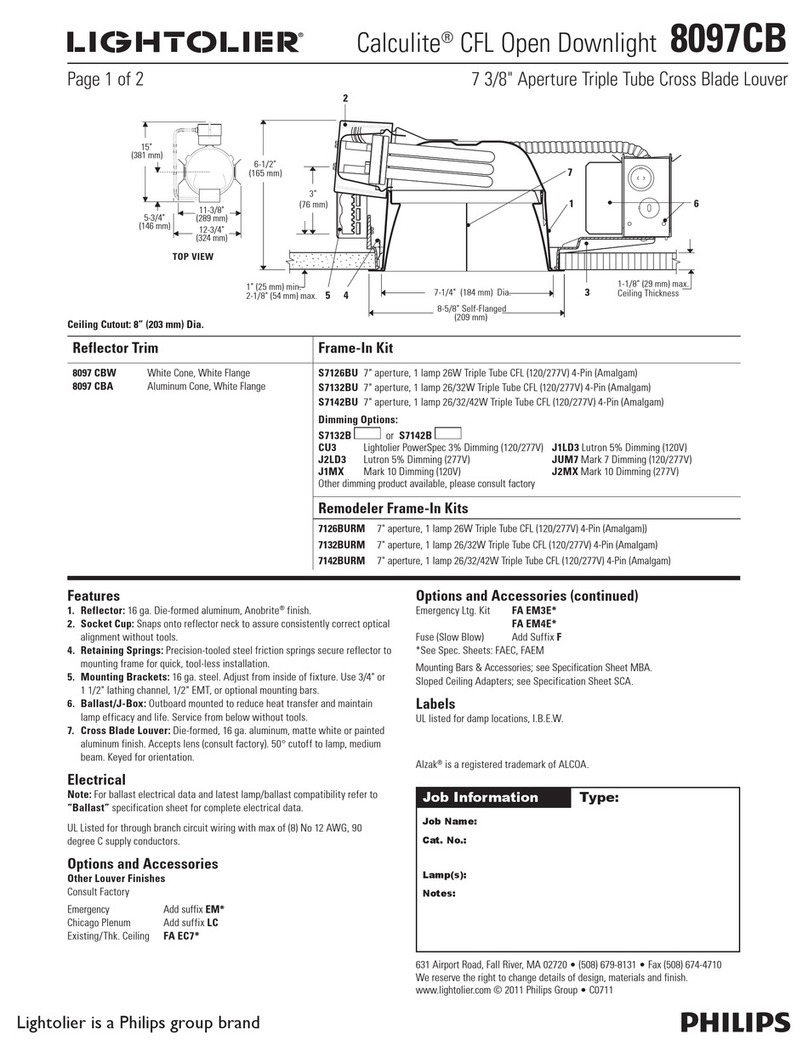 Lightolier Calculite 8097CB User manual
