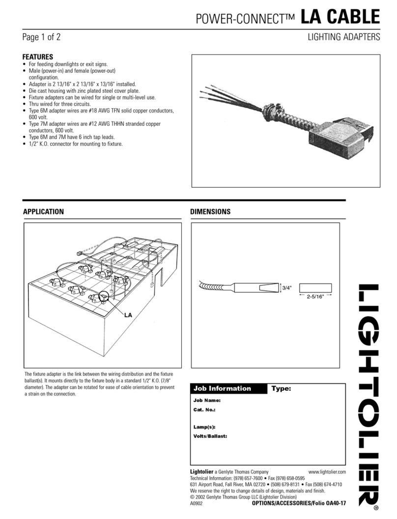 Lightolier Power-Connect La Cable specification