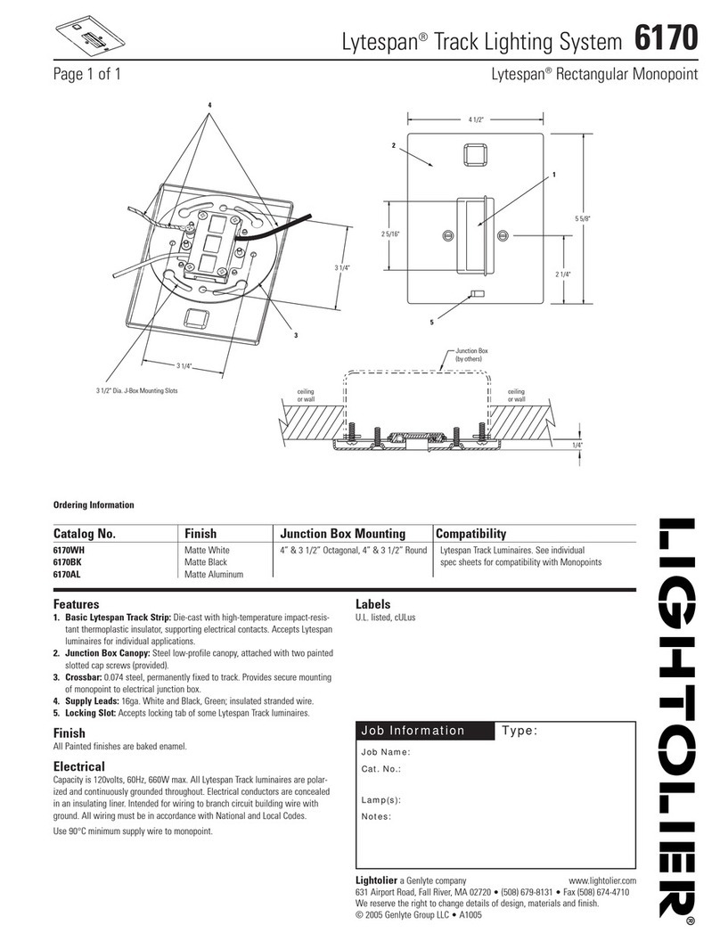 Lightolier Lytespan 6170 User manual Lightolier Lytespan 6170 User manual