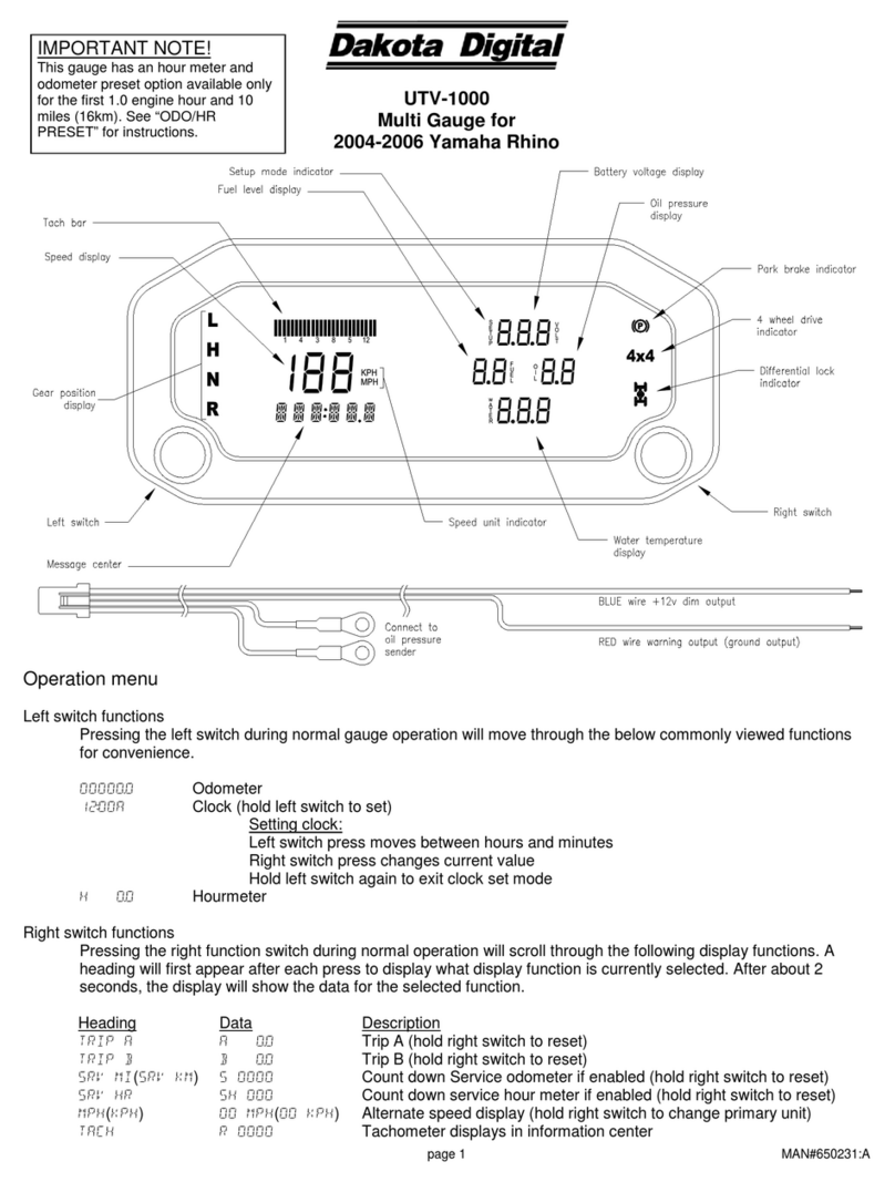 Dakota Digital UTV-1000 manual
