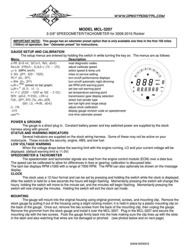 Dakota Digital MCL-3207 User manual