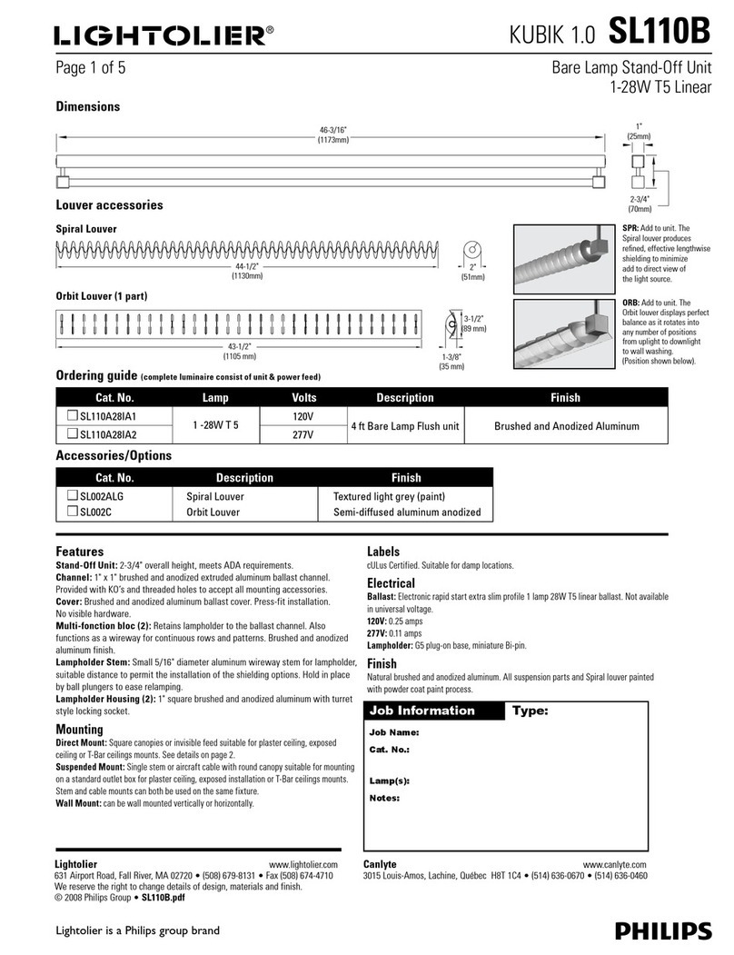 Lightolier SL110B User manual