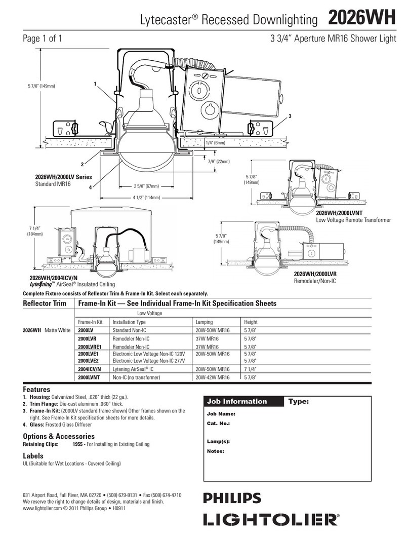Lightolier Lytecaster 2026WH specification Lightolier Lytecaster 2026WH specification