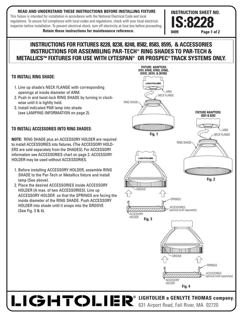 Lightolier 8228 Instructions for maintenance reference