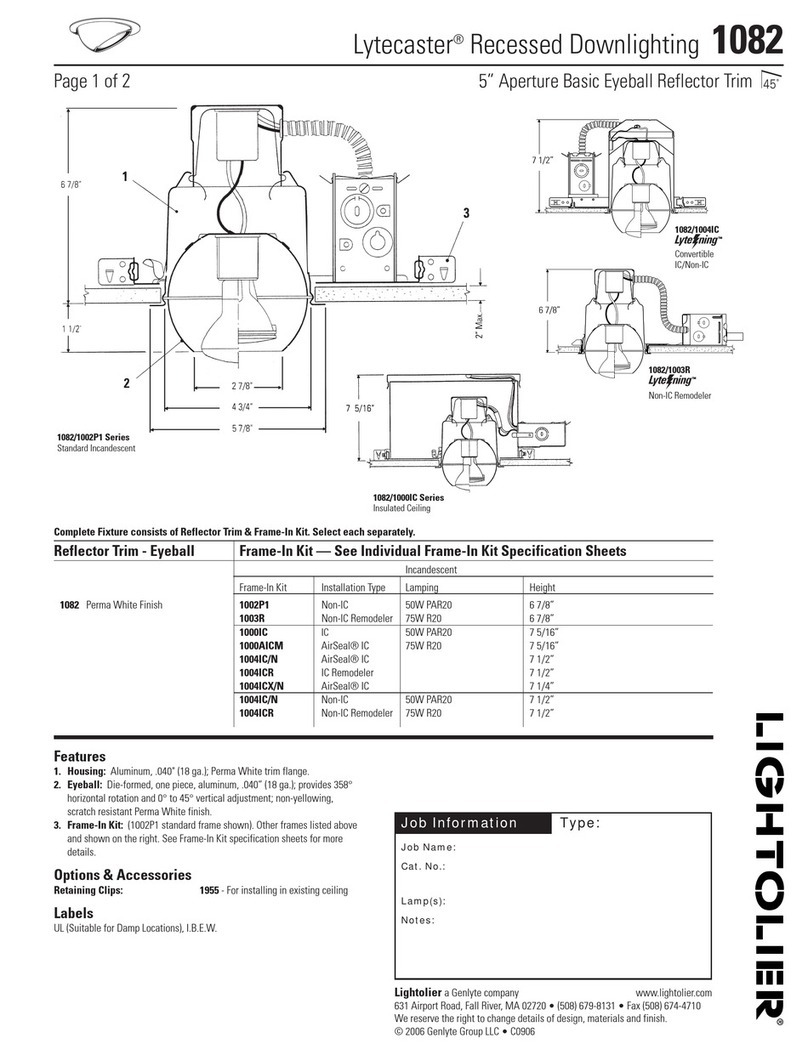 Lightolier Lytecaster 1082 User manual