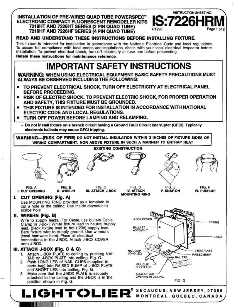 Lightolier POWERSPEC 7218HT series User manual