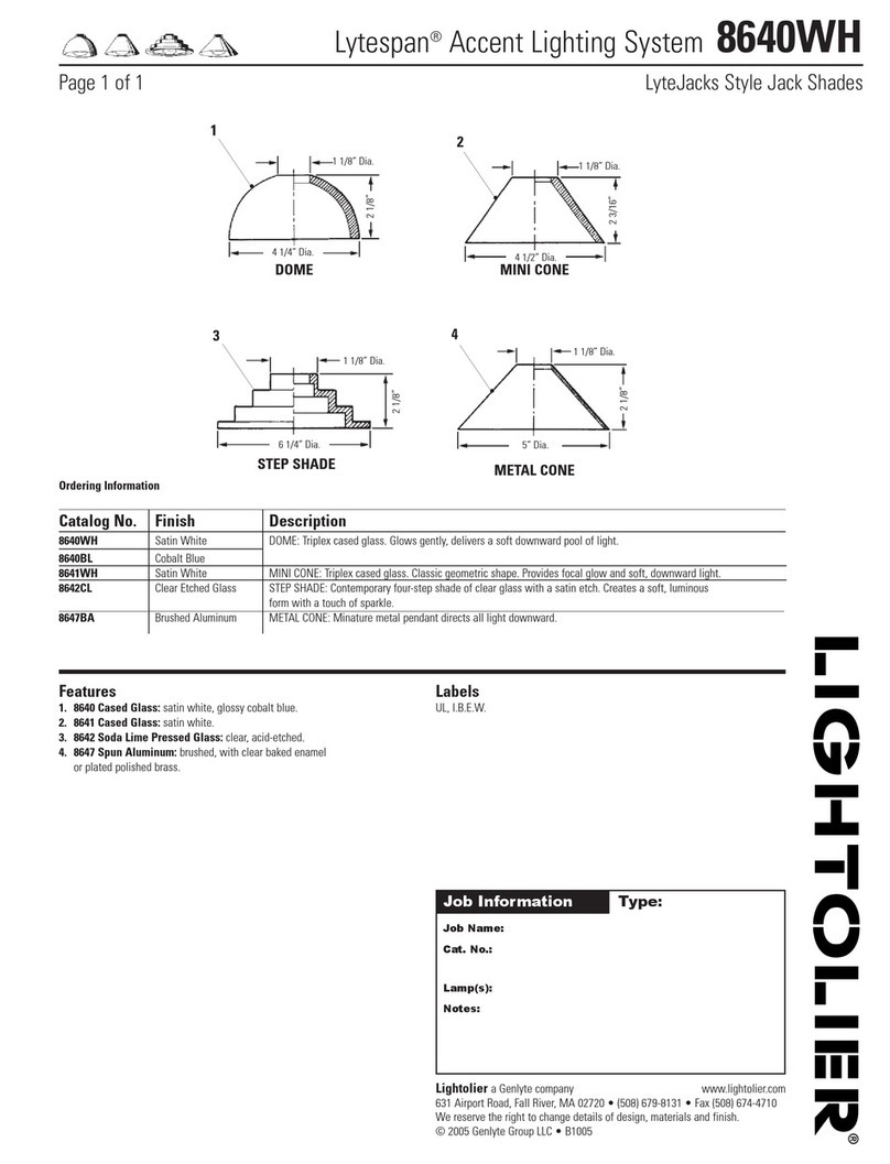 Lightolier Lytespan 8640WH specification Lightolier Lytespan 8640WH specification