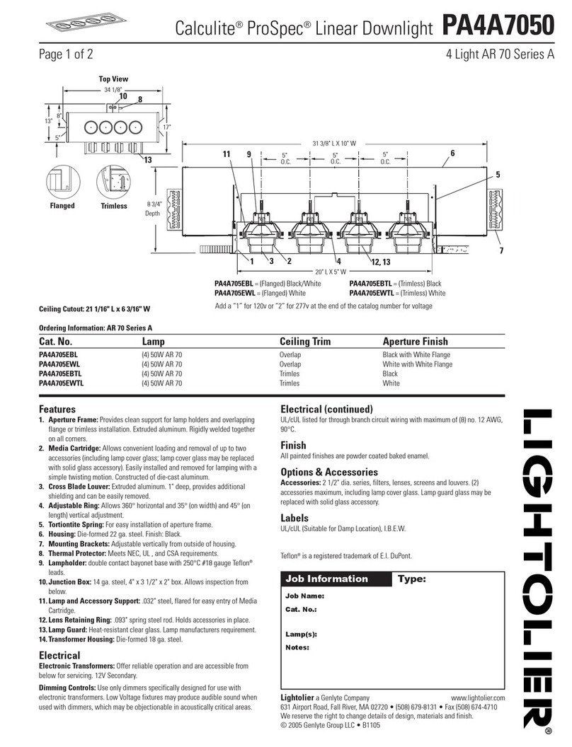 Lightolier Calculite ProSpec PA4A7050 specification