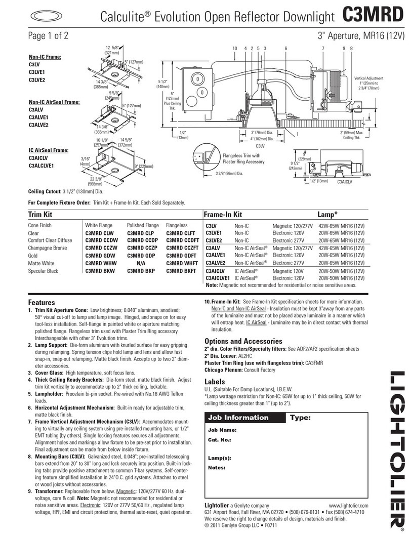 Lightolier Calculite C3MRD User manual