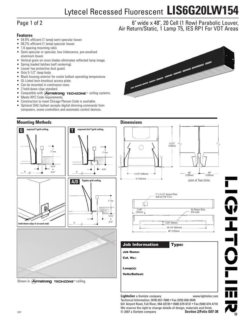 Lightolier LIS6G20LW154 User manual