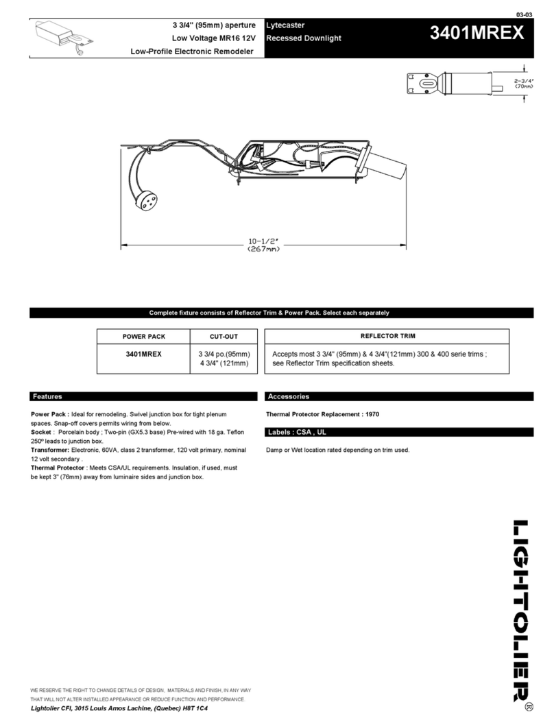 Lightolier Lytecaster 3401MREX User manual