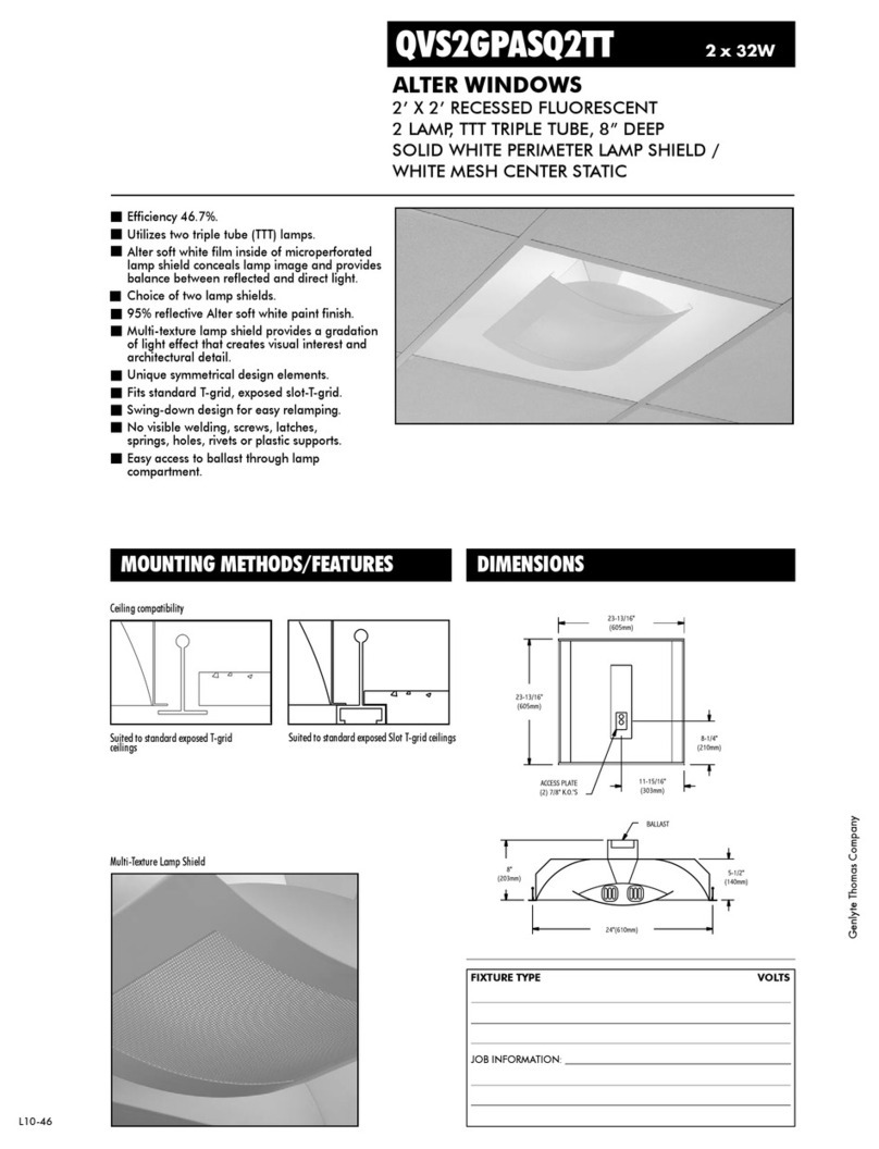 Lightolier QVS2GPASQ2TT User manual