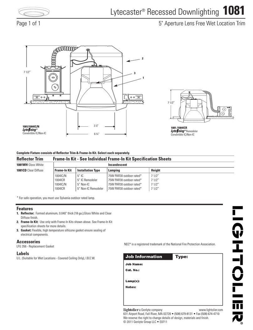 Lightolier Lytecaster 1081 User manual