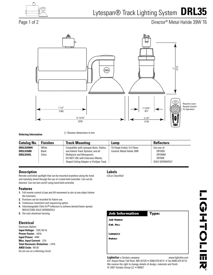Lightolier Lytespan DRL35 User manual