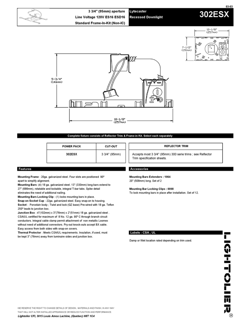 Lightolier Lytecaster 302ESX User manual