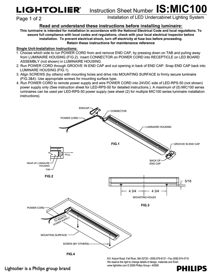 Lightolier MIC100 User manual