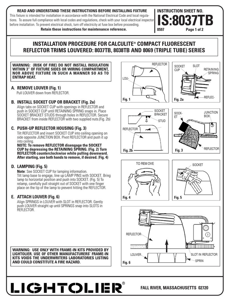 Lightolier CALCULITE 8037TB SERIES User manual