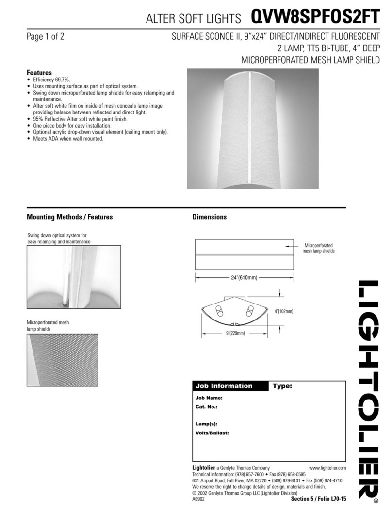 Lightolier QVW8SPFOS2FT User manual