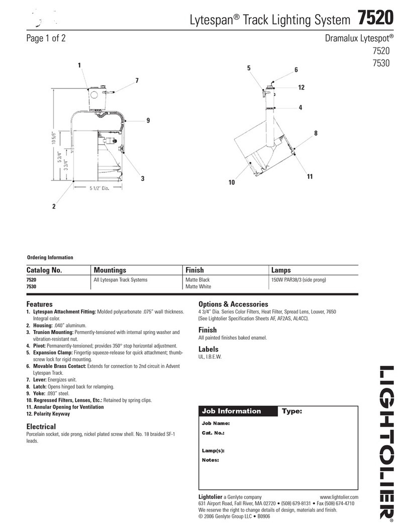 Lightolier Lytespan 7520 User manual
