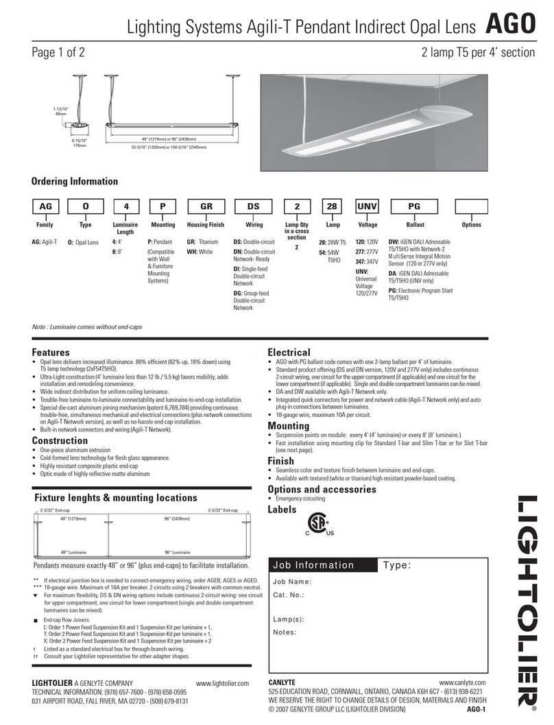 Lightolier AGO User manual