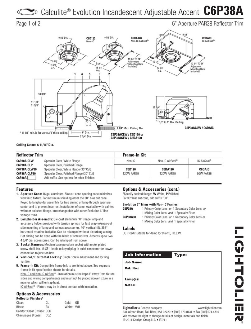 Lightolier Calculite C6P38A User manual