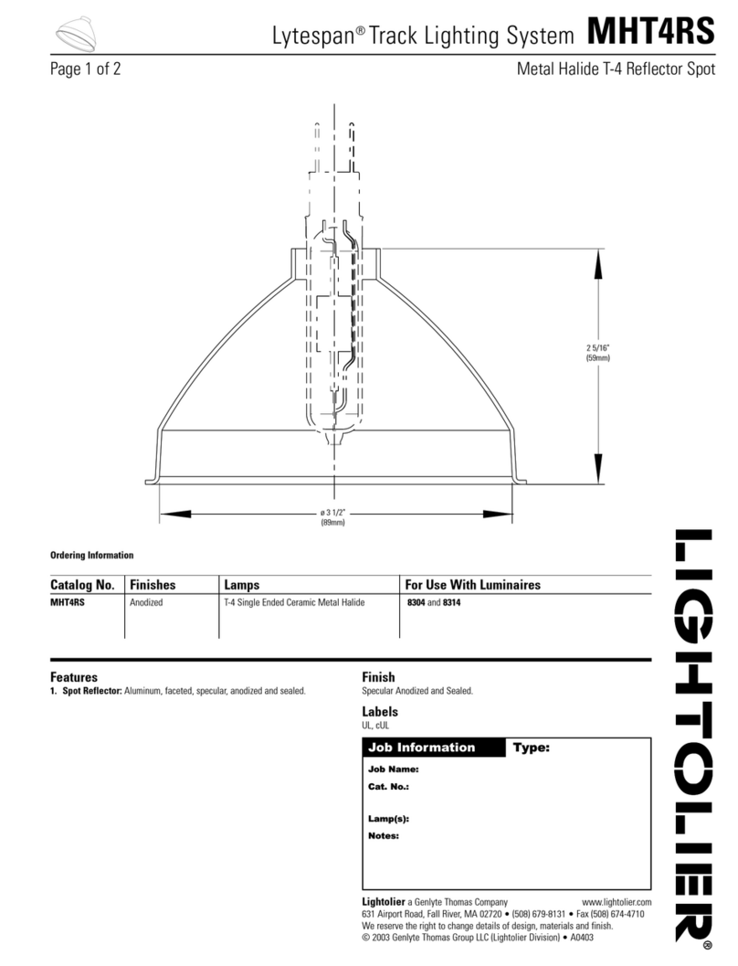 Lightolier Lytespan MHT4RS User manual Lightolier Lytespan MHT4RS User manual