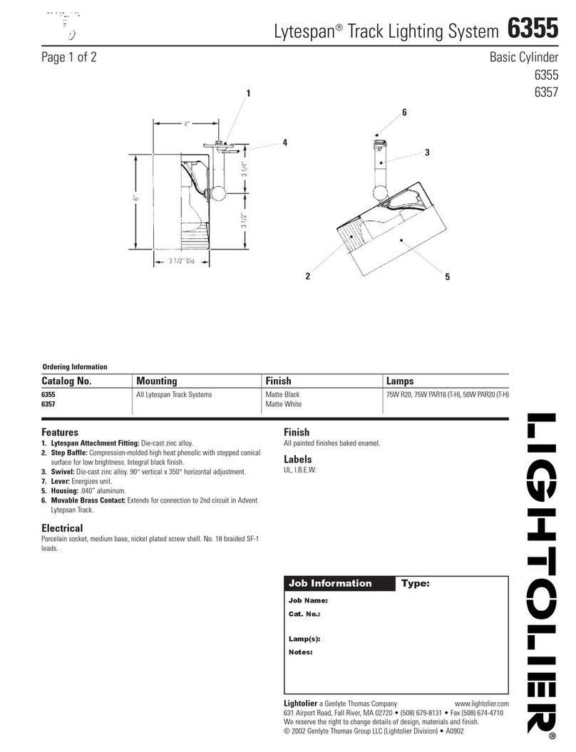 Lightolier Lytespan 6355 User manual Lightolier Lytespan 6355 User manual
