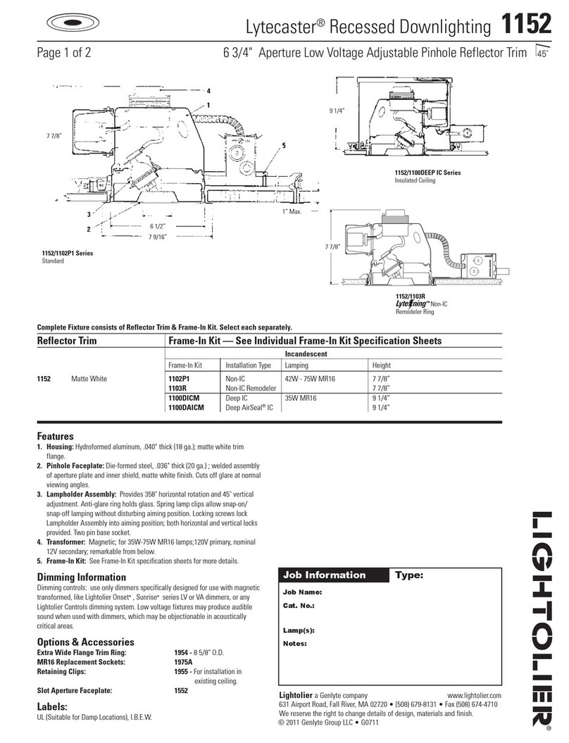 Lightolier Lytecaster 1152 User manual