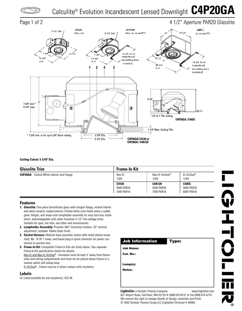 Lightolier Calculite C4P20GA User manual