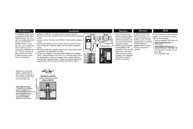 SkyLink MS-001 User instructions