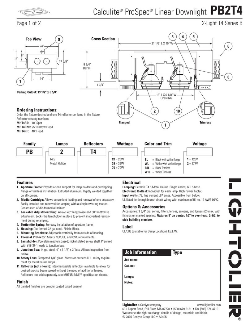 Lightolier Calculite ProSpec PB2T4 User manual