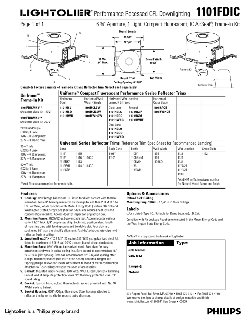 Lightolier 1101FDIC User manual