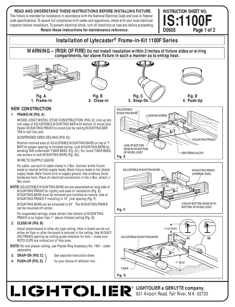 Lightolier Lytecaster 1100F Series User manual