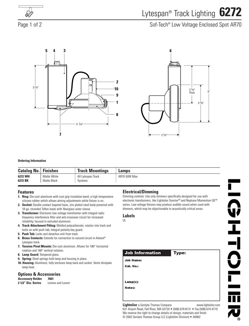 Lightolier Lytespan 6272 User manual