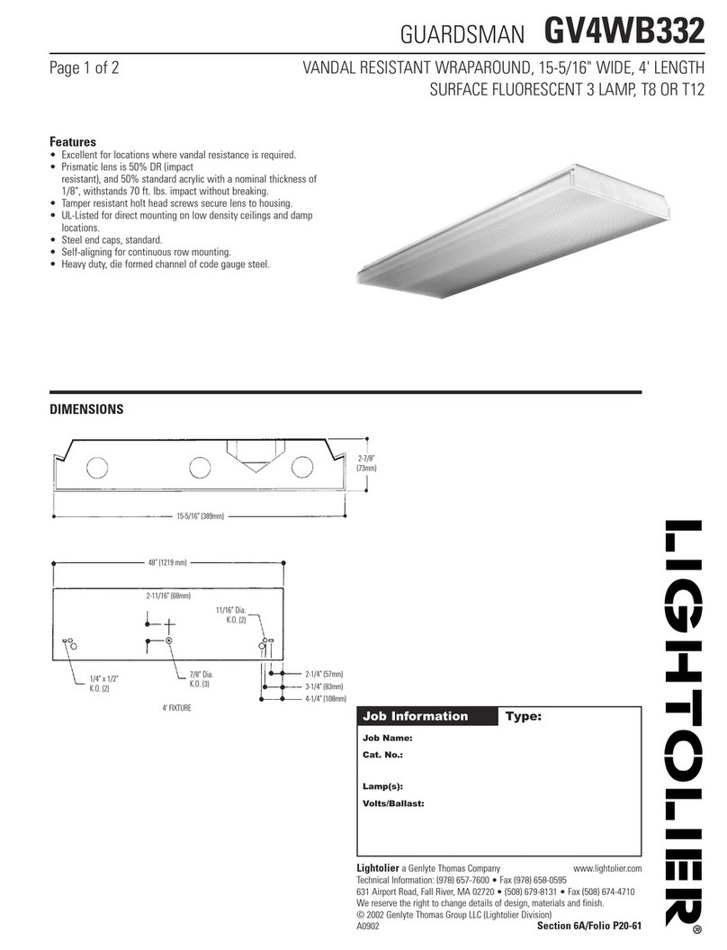 Lightolier GUARDSMAN GV4WB332 User manual Lightolier GUARDSMAN GV4WB332 User manual