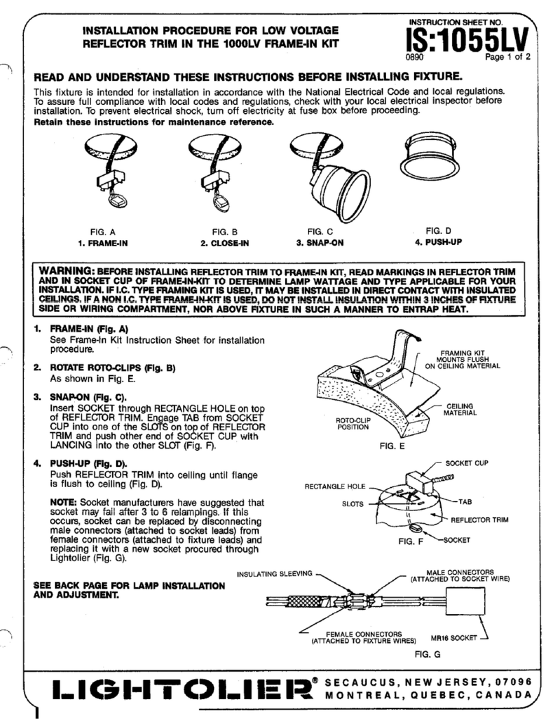 Lightolier 1000LV User manual
