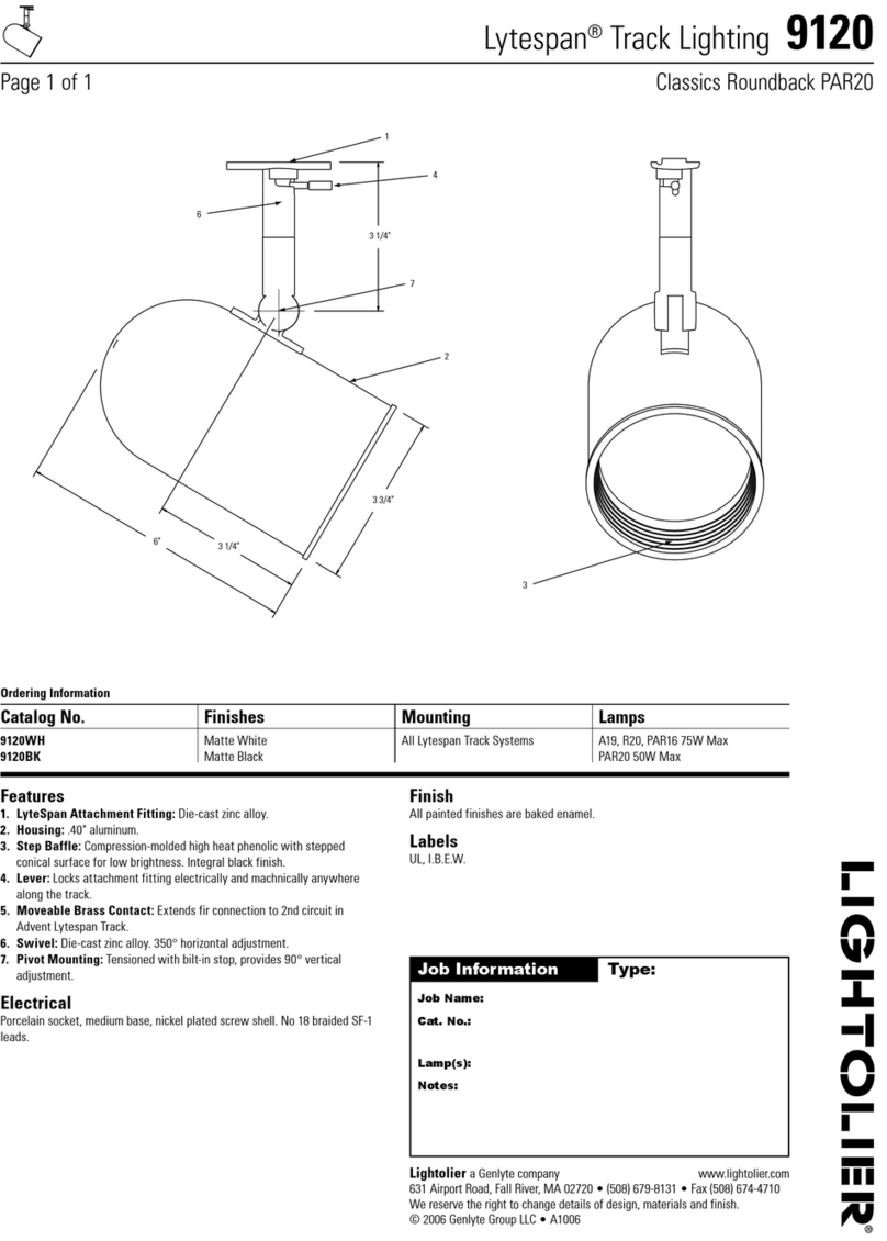 Lightolier Lytespan 9120 specification